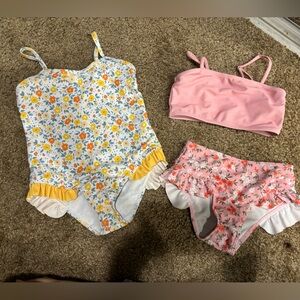 SHEIN Kids Swim Bikinis - Floral and Pink Set
